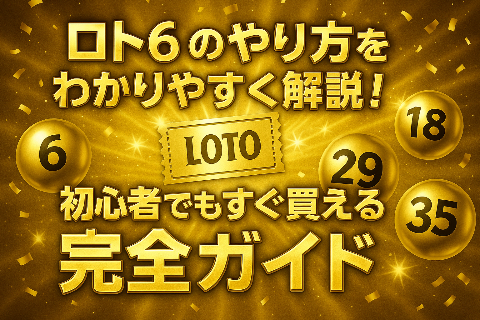 ロト6のやり方をわかりやすく解説！初心者でもすぐ買える完全ガイド