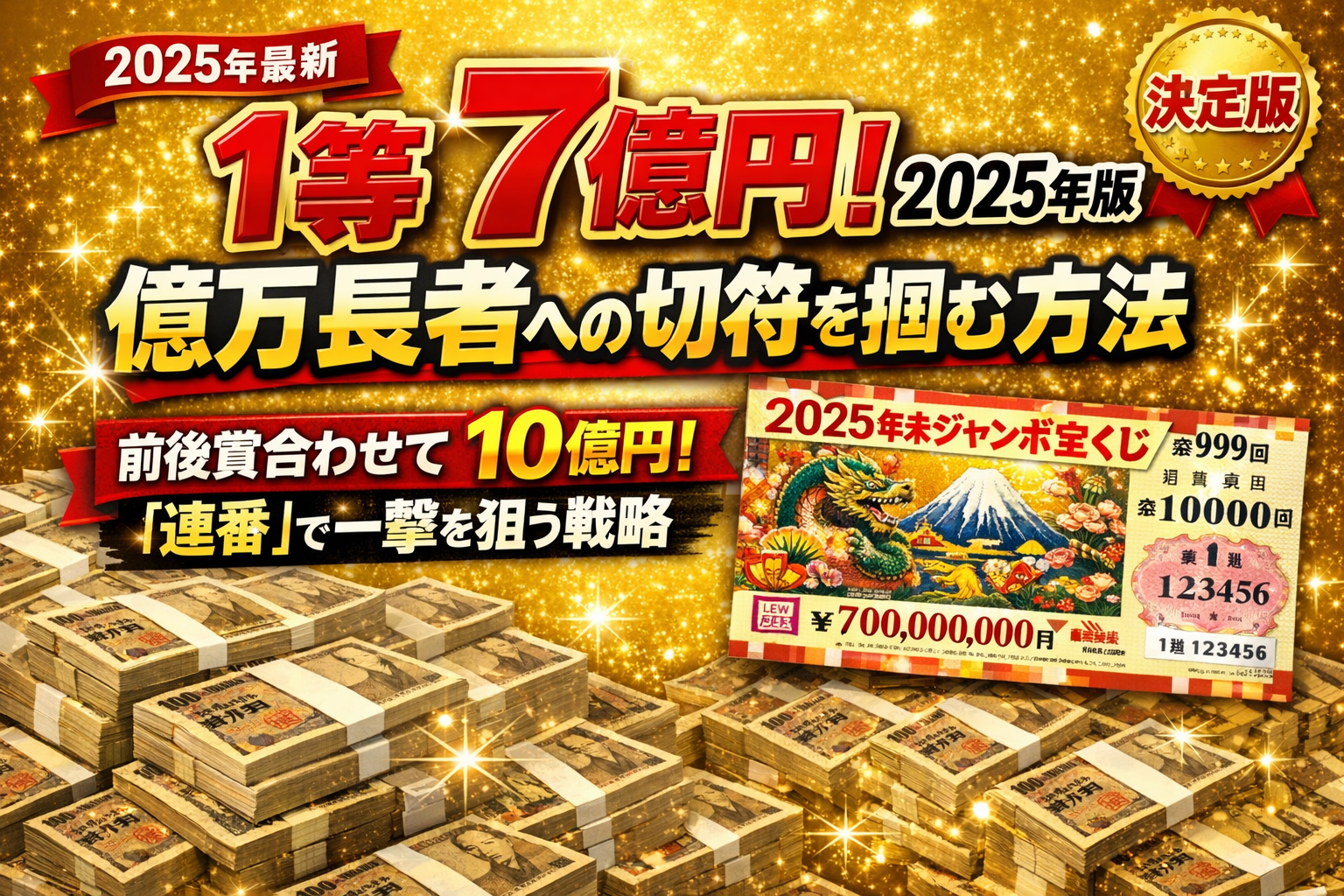 【2025年末ジャンボ】高額当選を狙う！当てる買い方と購入テクニックを解説！