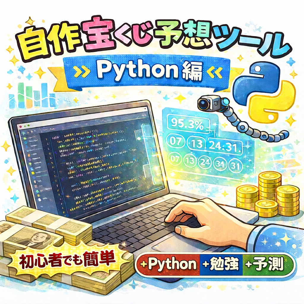 宝くじ予想プログラムの作り方｜Pythonで作る！当選確率を上げる自動予想アルゴリズムとは？
