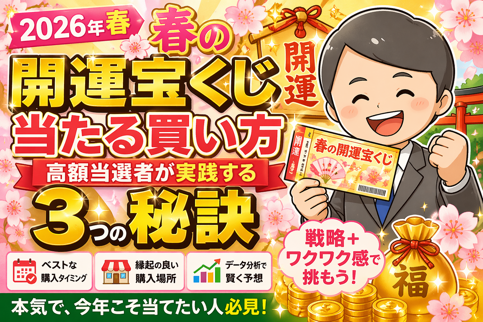【2026年春】春の開運宝くじの当たる買い方｜高額当選者が実践する3つの秘訣