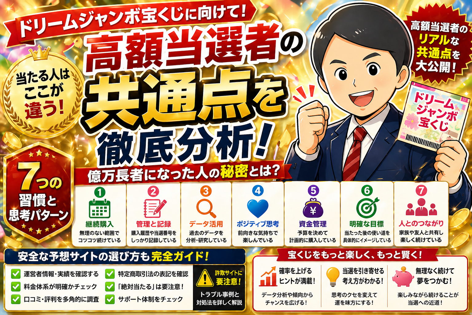【いよいよ】ドリームジャンボ宝くじが来るぞ！「高額当選者の共通点」を徹底分析！当たる人はここが違う
